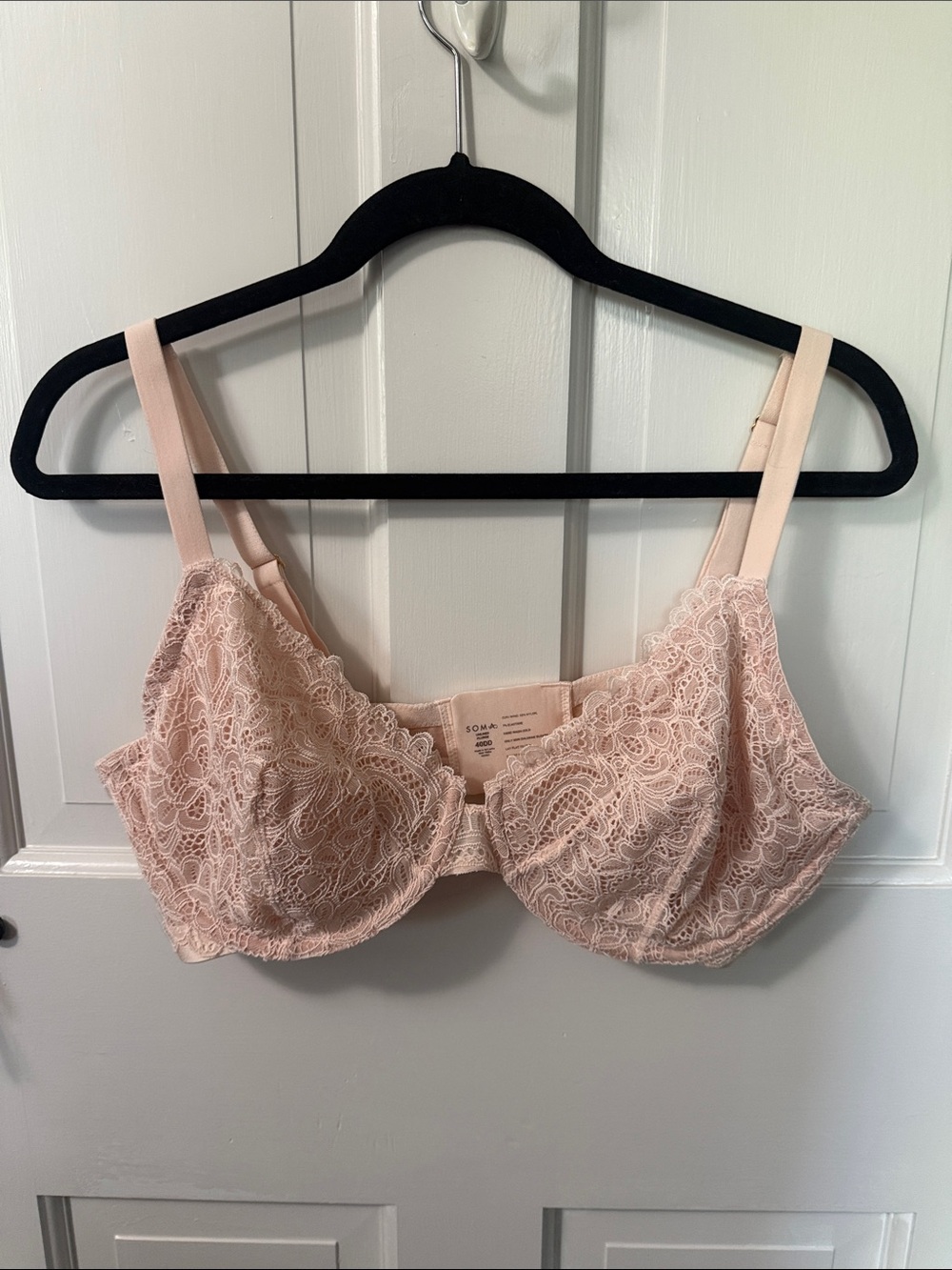 NWT Soma Unlined Lace Plunge Underwire Bra in Soft Pink 40 DD